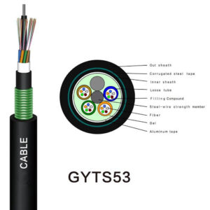 GYTS53 24 48 96 Core Al Tape Steel armored optical fibe cable